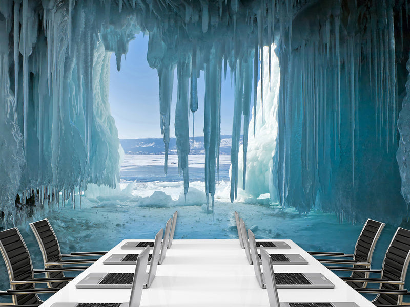 Non-Woven Photo Wallpaper for Home, Bedroom & Kitchen Unique design - Ice Cave Wall Mural
