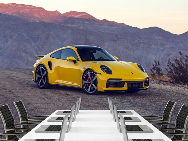 Peel and Stick Mural All Wall Wallpaper Sport Car Wall Art – 3D Porsche Self-Adhesive Wallpaper Decal for Bedroom, Kitchen, or Lounge