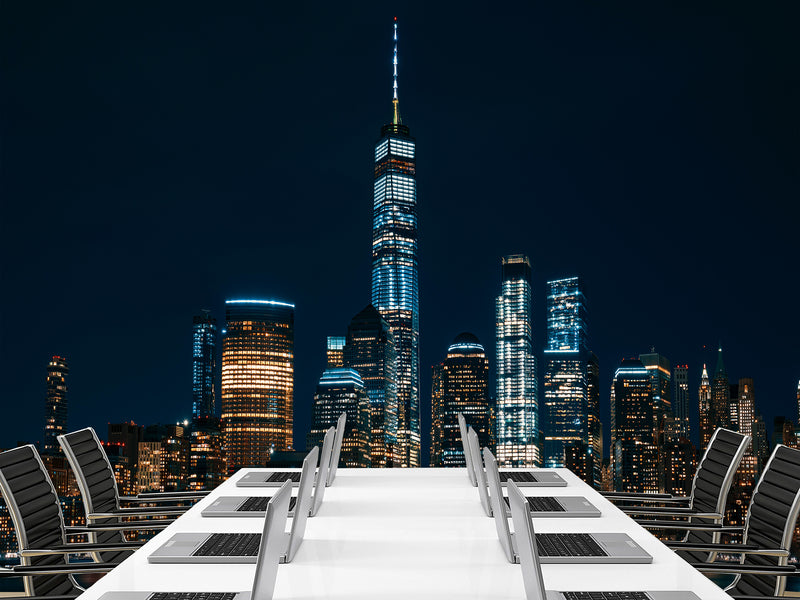 Modern Non-Woven 3D Wallpaper Mural for Bedroom – "Bright City Lights" (Perfect Above the Bed)