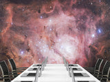 Non-Wowen Wall Mural Bedroom Wall Mural – "Stars In Purple Mist" Dreamy Galaxy Design