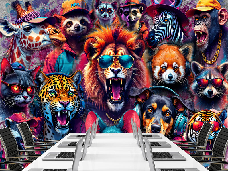 Art Design For Interior Peel and Stick Wall Mural With Pattern "Animalism" For Home Wall