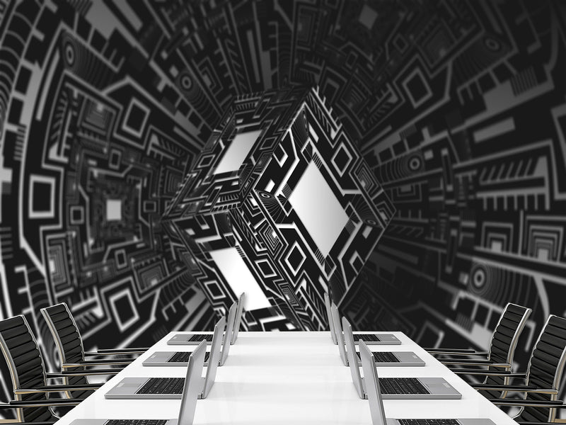 Stylish Design Non-Woven Wallpaper For Office, Hall, Living Room "Cube" 🔲