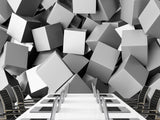 Peel and Stik Mural Wall Mural "Gray cubes" – Decor For Kid's Room Playroom