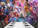 Epic Anime-Style Vinyl Wallpaper Peel and Stick – "Epic Character Battle" Design for Office, Bedroom, or Studio