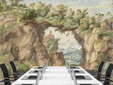 Non-Woven Art Wallpaper – “A Rocky Arch by a Stream” by Gherardo Cibo – Wall Mural for Living Room, Bedroom & Office