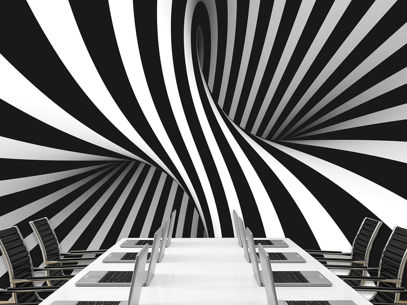 Unique Creative Design Non-Woven Wallpaper for Home Wall "Illusion" – 3D Bedroom Mural Above the Bed 🌀