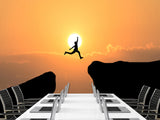 Peel and Stick Wallpaper Leap Over the Abyss – A Test of Courage Wallpaper for Bedroom or Living Room