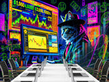 Strategy And Development Vinyl Wallpaper Peel and Stick "Holographic Hacker Cat", Desing For Bedroom And Office