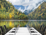 Stylish Modern Non-Woven Wallpaper 'Mountain Lake Serenity' – Wall Mural for Bedroom or Living Room