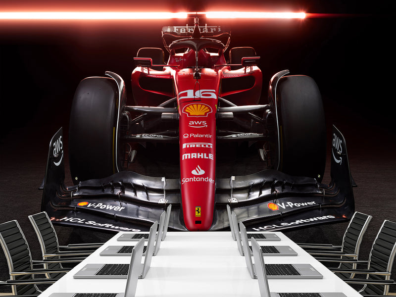 Non-Woven Photo Wallpaper for Gym or Office Red Ferrari Wall Mural