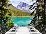 Nature-Inspired Peel and Stick Mural for Living Room or Lounge Area – "Emerald Lake, British Columbia,Yoho National Park"
