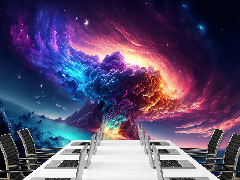 Non-Woven Photo Wallpaper "Big Splash Of The Universe", Art Print For Bedroom, Living Room, Kids' Room 🌌