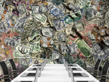 Business & Finance Theme — Peel and Stick Graffiti Wallpaper For Office Or Living Room “Cash Flow”