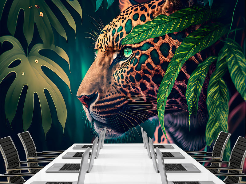 Modern Peel and Stick Photo Wallpaper for Living Room or Bedroom – "Jaguar" Wall Print