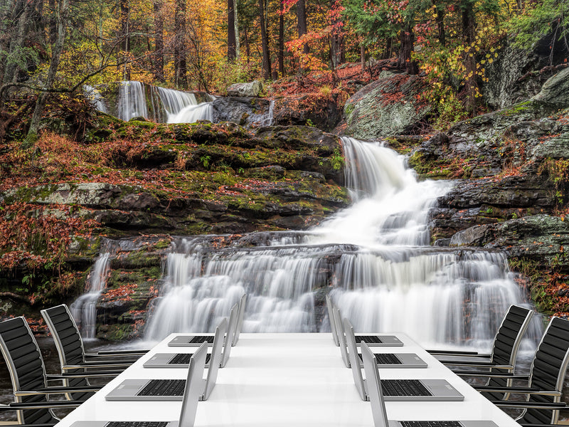 Nature-Inspired Full-Wall Self-Adhesive Wallpaper – "Mountain Waterfall", Perfect for Home Decor, Hotel Design, or Spa Area