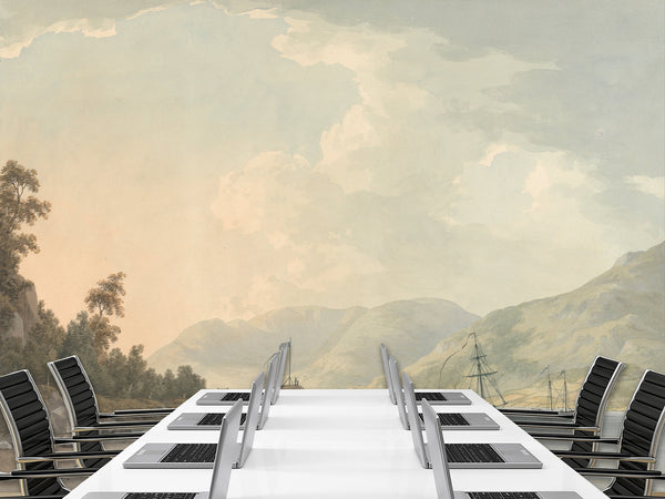 Wall mural in the living room, Traditional wallpaper with John Warwick Smith - Approach to Belle Grange Park