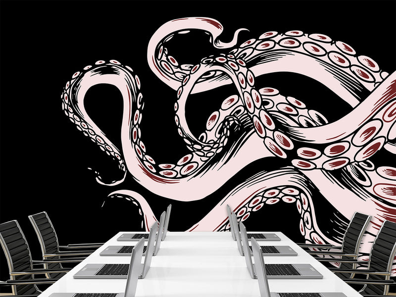 Ocean Theme Self-Adhesive Wallpaper for Gym, Office, Bedroom – "Octopus Tentacles: Breath of the Abyss"