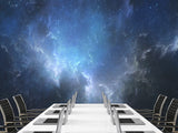 Non-Wowen Wallpaper Blue Nebula – Large Full Wall Wallpaper for Bedroom Interior
