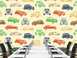 Non-Woven Photo Wallpaper Multicolored Vintage Cars – Colorful Accent for Office or Living Space