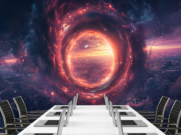 Non-Woven Wall Mural for Living Room, Bedroom, or Office — "Fantastic Portal in Space"