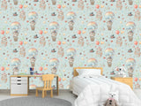 Peel and Stick Full Wall Mural Teddy Bear Hot Air Balloon Ride for Kids Room/Toddler Room