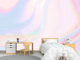 Abstract Peel And Stick Wallpaper For Living Room, Creating Comfort In Space, Abstract Pastel Waves For Office, Bedroom, Full Wall Art Print Mural 🎨