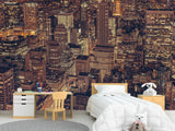 Durable Self-Adhesive Photo Wallpaper For Living Room, Bedroom Design "Night City Of New York"