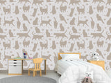High-Quality Full-Wall Self-Adhesive Wallpaper — Decor for Office, Venue, or Bedroom "Cat Silhouettes"