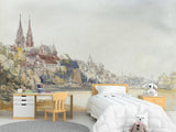 Non-Wowen Mural Full Wall Vintage Desing for Living Room or Bedroom "View of Basel, Switzerland" – William Callow