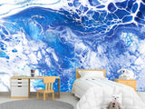High-Quality Wallpaper With Abstract Design Vinyl Wallpaper Peel and Stick Eco-Paint Wall Mural For Bedroom, Living Room 'Abstraction: Blue Fantasy' 🌌