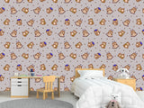 Modern Vinyl Wallpaper Peel an Stick for Decorating a Child's Learning Area — Mural "Educational Owl Print"