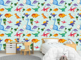 Kids Dinosaur Wallpaper For Kids – Cute Dino Print For Children’s Room Wall Decor