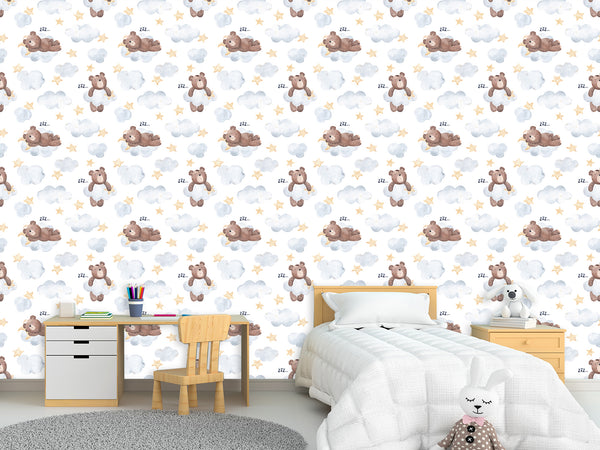 Mural For Kids On The Wall Calm Wall Design – “Dreamy Bears” For Kids’ Room