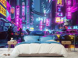 Traditional Neon Wallpaper – Urbanism "City of the Future" for Gaming Zone, Office, Living Room 🌆