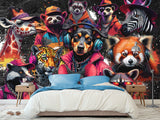 Non-Woven Wall Murals Print For Home "Cool Beasts", Decor For Bedroom, Living Room, Office