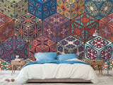 Art Design Geometric Vinyl Wallpaper Peel and Stick Cubes For Office, Workspace