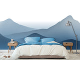 Natural Print Peel and Stick Wall Mural for Home, Beautiful for Bedroom and Kitchen, Self-Adhesive Wallpaper 'Mountain Silhouettes'