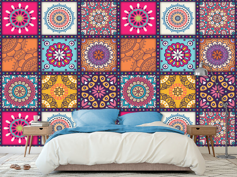 Geometric Design For Home Peel and Stick Wall Mural Mandala For Office, Bedroom, Living Room