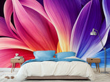 Non-Woven Photo Wallpaper For Bedroom, Living Room "Abstraction: Colorful Petals Of Energy"