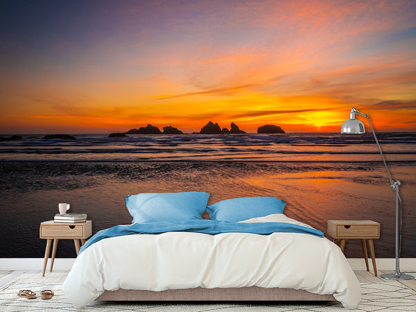 Non-Woven Mural Large Wall Art For Bedroom, Living Room Or Relaxation Zone – Ocean Sunset