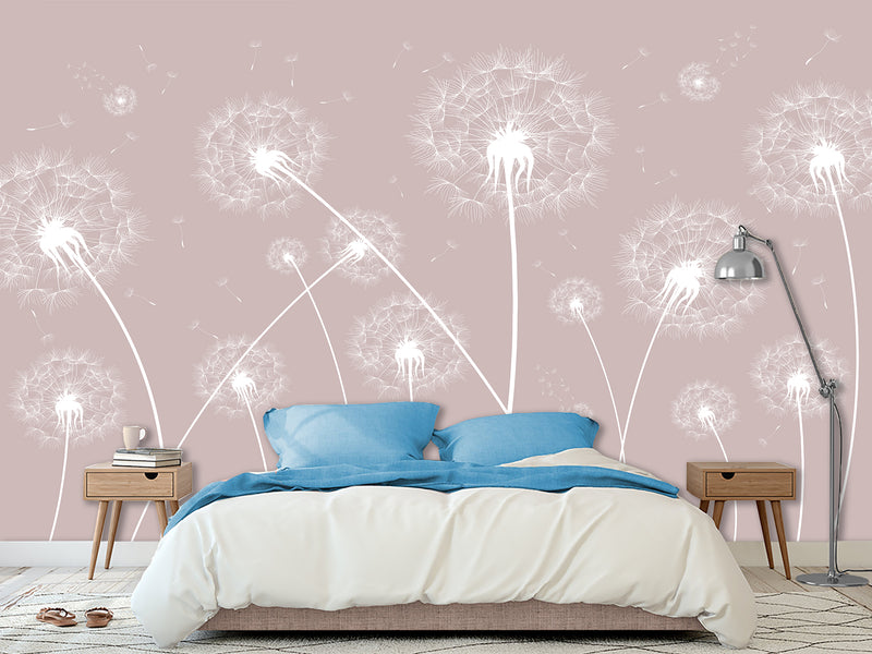 Non-Woven Minimalist Wallpaper With Dandelion Design, Photo Wallpaper For Decorating Bedroom, Living Room 🌿