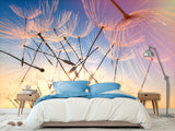 Peel & Stick Mural For Full Wall Photo Wallpaper – Dandelion in the Wind | Home Wall Desing