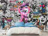 Traditional Wall Mural "Urban Style Street Art Wallpaper", Decor for Bedroom, Living Room, Teen Room 🎨