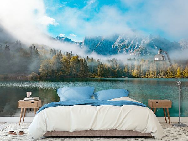 Non-Woven Mural For Lounge Area, Bedroom, Or Reception "Lake" Full Wall Design Wallpaper