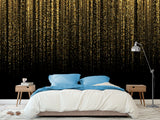 Peel and Stick Vinyl Wallpaper for Living Room or Hallway Golden Rainfall Art Full Wall Mural