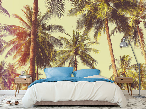 Self-Adhesive Wall Mural Print of Los Angeles Palm Trees for Living Room or Bedroom