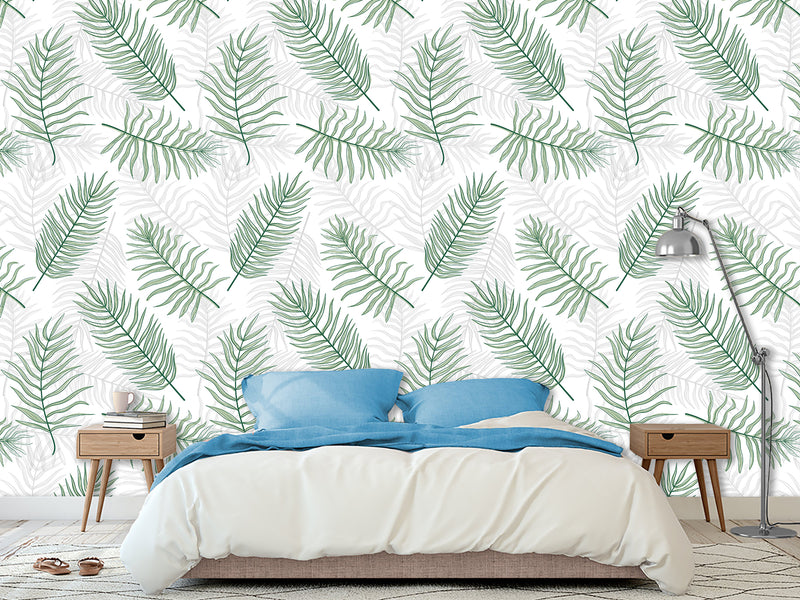 Traditional Wall Murals "Palm Leaves On White Background"  Unique Print For Bedroom  Living Room Kids Room🌿