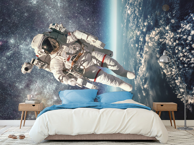 Self-adhesive Mural with a pattern for a teenager, photo wallpaper “Cosmonaut”