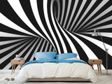 Unique Creative Design Non-Woven Wallpaper for Home Wall "Illusion" – 3D Bedroom Mural Above the Bed 🌀