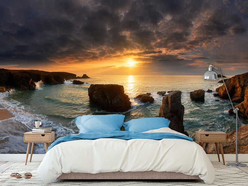 🏞️Natural Print For Comfort Traditional Wall Murals "Bay Of Biscay Near Italy" For Office, Bedroom, Study 🏞️